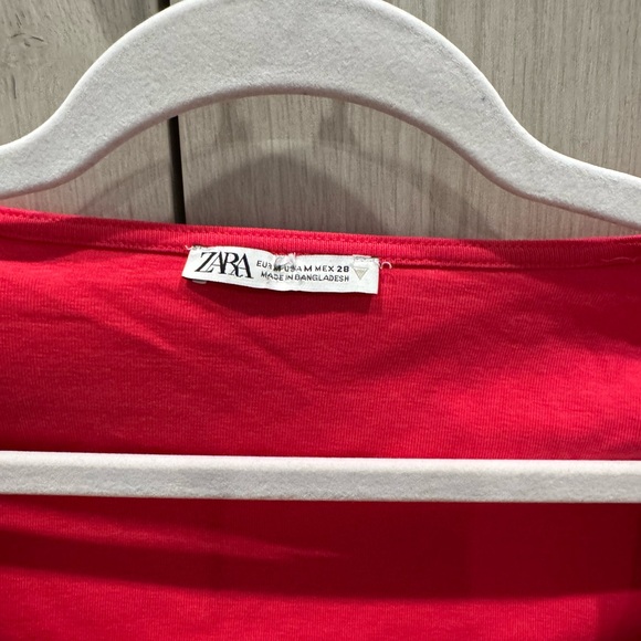 Zara Vibrant Red Square Neck Crop Top - Picture 3 of 4